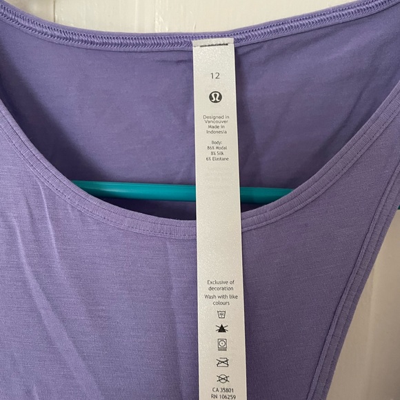 LULULEMON shoulder cut-out tank in dark lavender Sz 12 - Picture 4 of 5